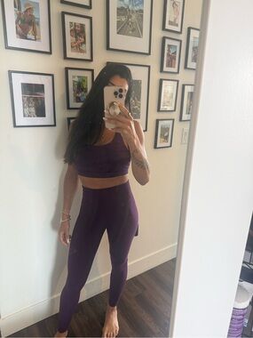 lululemon athletica Deep Plum High-Rise Leggings & Crop Sports Bra